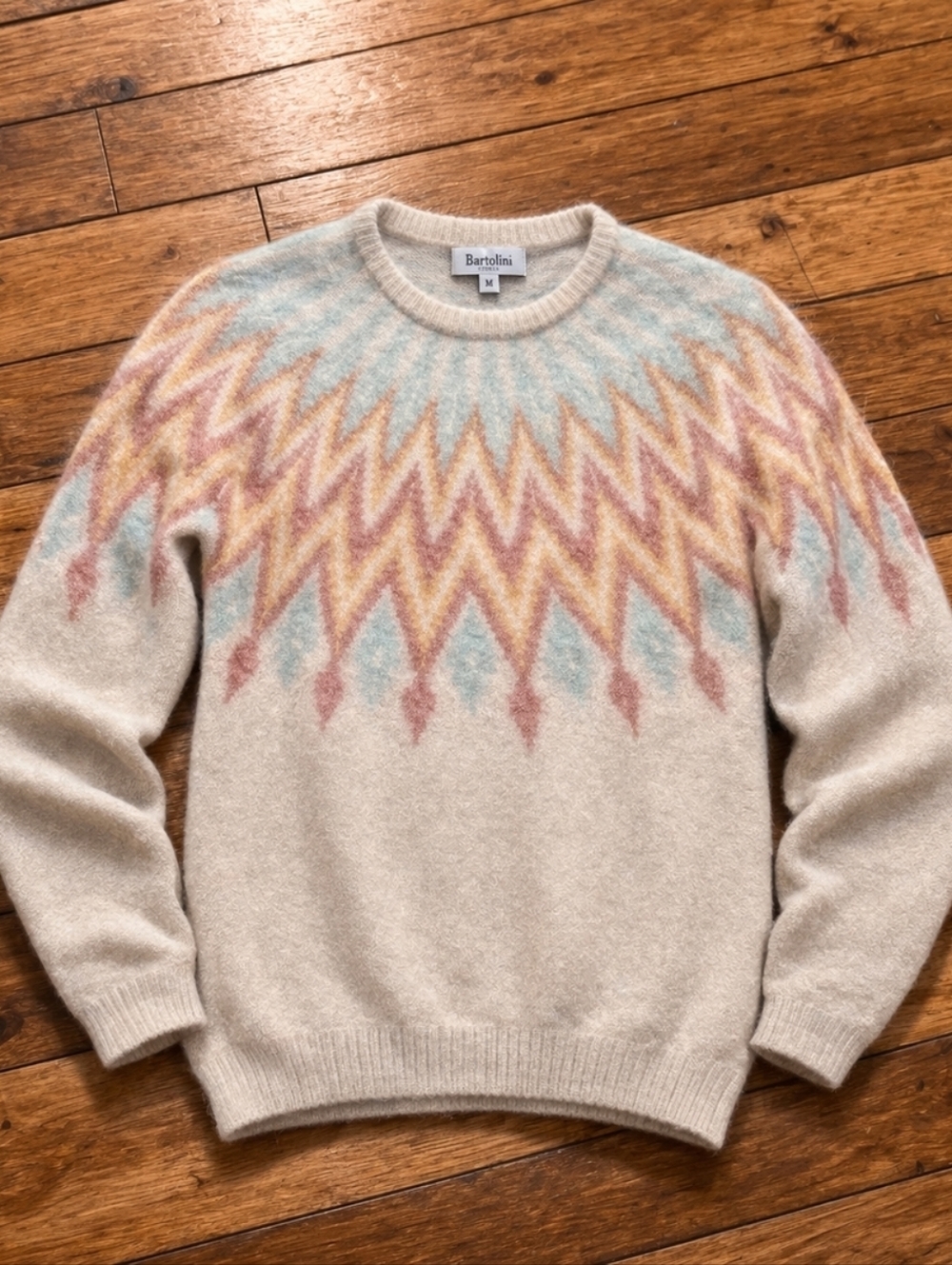 Bartolini Italy Mohair Alpaca Blend Sweater M Pastel Soft Fuzzy